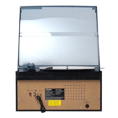 Victor VWRP-4200 Cosmopolitan 8-in-1 Turntable 3-Speed Player CD/MP3/Cassette, AM/FM, Dual Bluetooth, Black