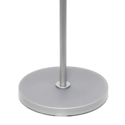 Creekwood Home Essentix 70" Tall Torchiere Essential Floor Lamp with White Plastic Shade, Silver (CWF-3004-SL)