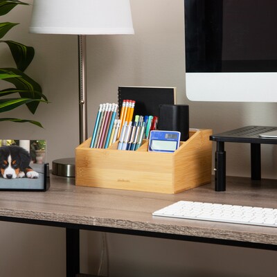 Mind Reader 7-Compartment Desk Organizer, Brown (BORG-BRN)