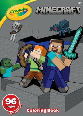 Crayola Minecraft Characters Youth Coloring Book, 96 Pages (04-0733)