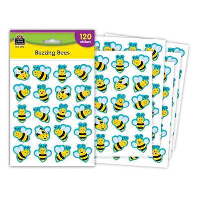 Teacher Created Resources Buzzing Bees Stickers, Multicolored, 120/Pack, 12/Packs/Bundle (TCR6913-12)