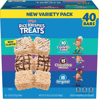 Rice Krispies Treats Variety Pack, 40 Bars/Box (KEE31129)