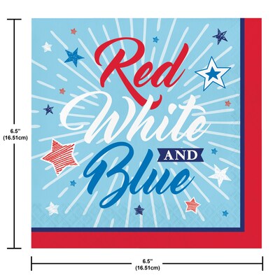 Creative Converting Patriotic Party Paper Plates and Napkins Kit, Serves 16 (DTC8655E2H)