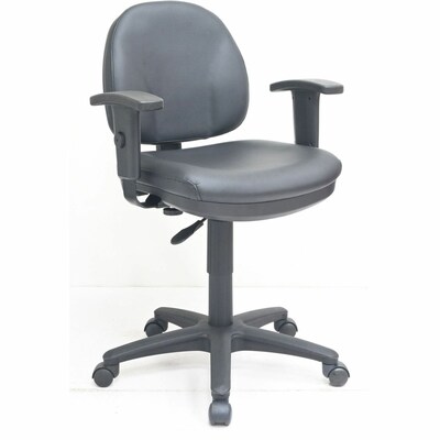 Lorell Millenia Ergonomic Vinyl Swivel Task Chair, Black (LLR80014)