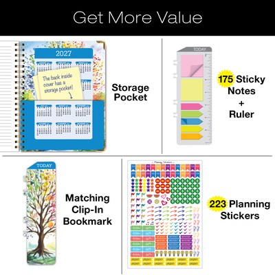 2026 Global Printed Products 8.5 x 11 Weekly & Monthly Planner, Paperboard Cover, Tree Seasons (FSHN-CY26-8511-20)