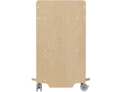 Flash Furniture Bright Beginnings Mobile 5-Section Storage Cart, 24.5"H x 31"W x 16"D, Natural Birch Plywood (MK-KE24145-GG)