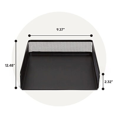 TRU RED Front-Load Stackable Metal Letter Tray – Desktop Paper Organizer for Office Files & Documents