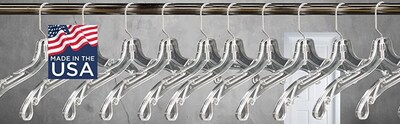 Nahanco 17" Plastic Heavy Weight Dress Hanger, Clear, 100/Pack (500)