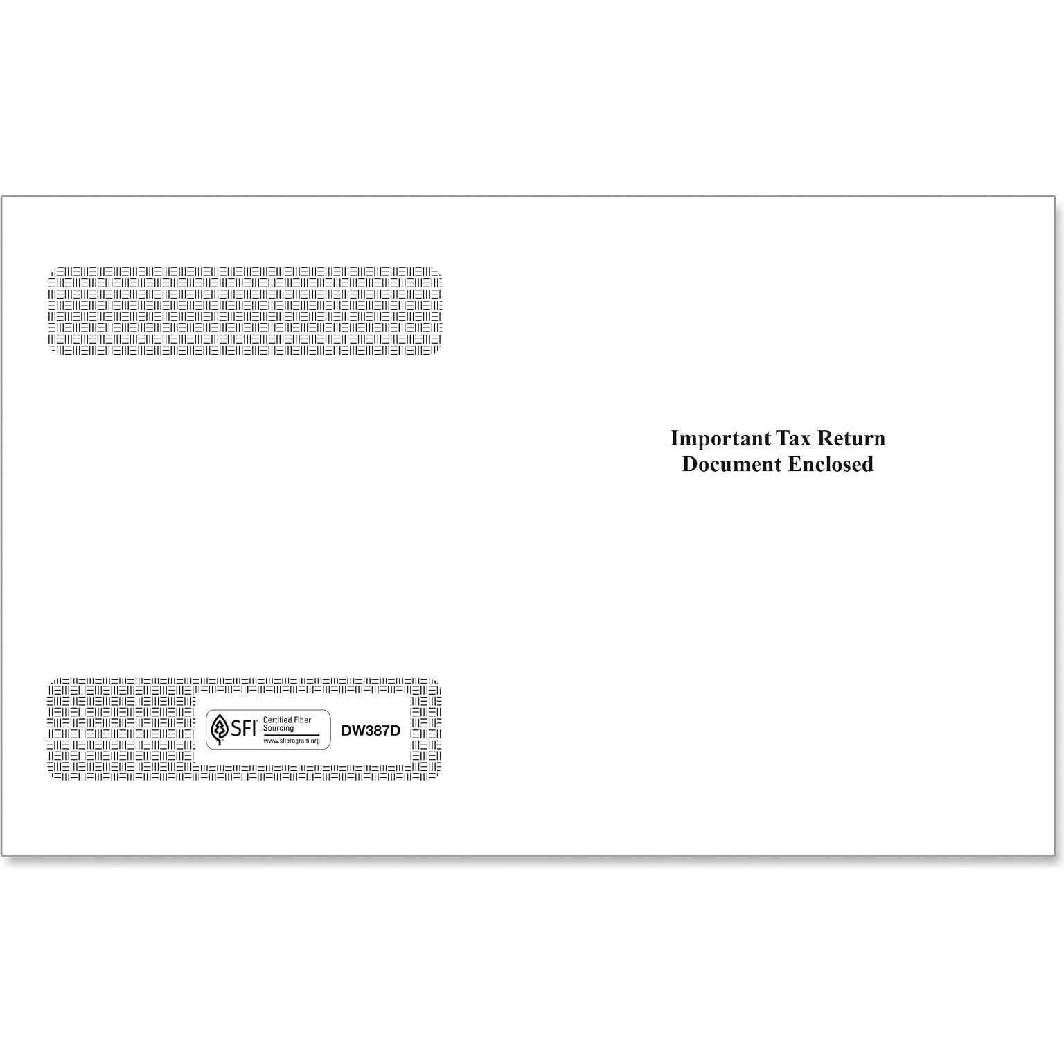 ComplyRight Moistenable Glue Double-Window Envelope, 5.63 x 9, White/Black, 100/Pack (DW387D)
