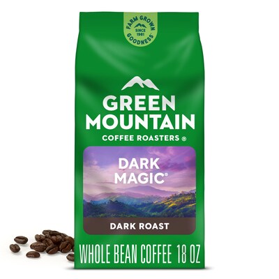 Green Mountain Dark Magic Whole Bean Coffee Packet, Dark Roast, 18 oz. (GMT7568EA)