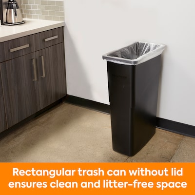 Coastwide Professional™ Slim Plastic Trash Can with no Lid, Black, 23 Gal. (CW50718)