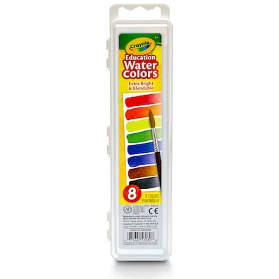 Crayola Education Oval Pans Watercolors Set, Assorted Colors, 6/Bundle (BIN530080-6)