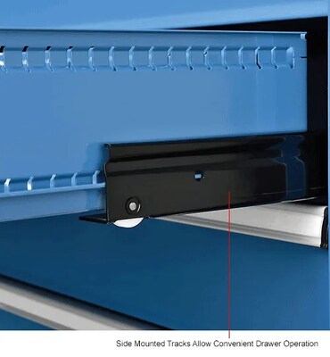 Global Industrial Modular 9-Drawer Cabinet w/ Lock, 36"W x 24"D x 57"H, Blue (298450BL)