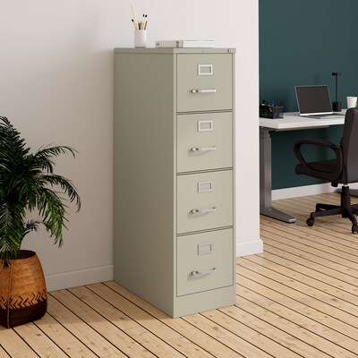 Quill Brand® 4-Drawer Vertical File Cabinet, Locking, Letter, Putty/Beige, 22"D (22336D)