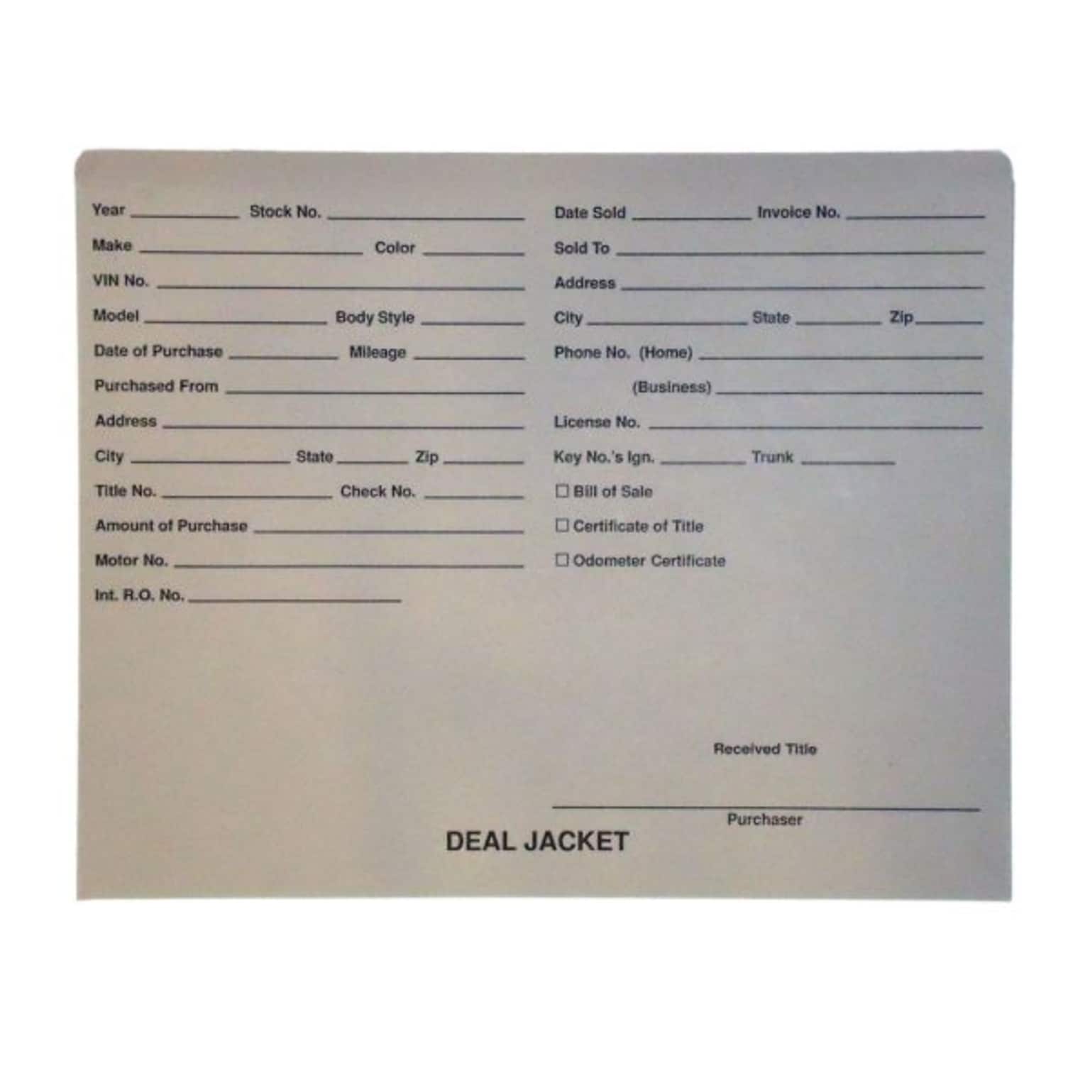 BSP Automotive Dealer Printed Jacket, Letter Size, Dark Gray, 100/Box (S-09432-DKGY)