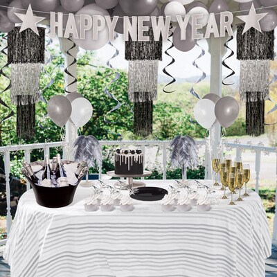 Beistle Foil New Years Streamer, Silver, 2/Pack (80495-S)