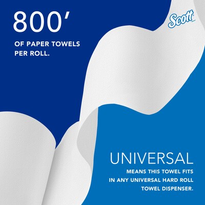Scott Essential Recycled Hardwound Paper Towels, 1-ply, 800 ft./Roll, 12 Rolls/Carton (01052)