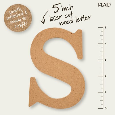 Plaid MDF Letters, 5", Brown Oxide, 12/Pack (PDE63572-12)