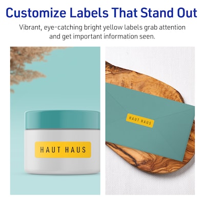 Avery Rectangle Laser/Inkjet Multipurpose Labels, 2/3" x 1-3/4", Bright Yellow (880/Pack)