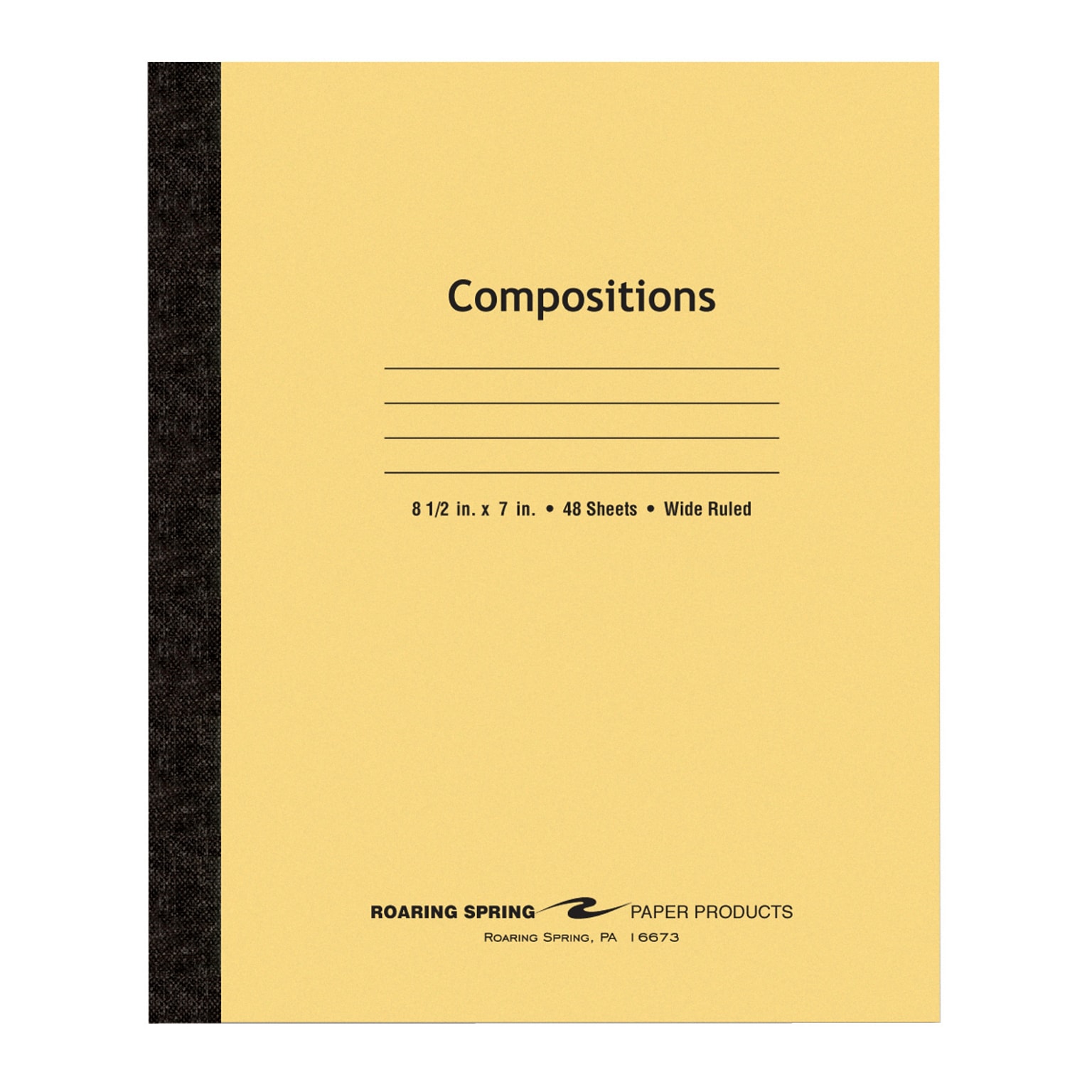 Roaring Spring Paper Products 1-Subject Composition Notebooks, 7 x 8.5, Wide Ruled, 48 Sheets, Brown (77308)