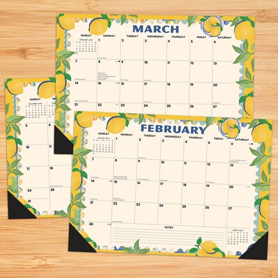 2027 Willow Creek Mediterranean Moments 17 x 12 Monthly Desk Pad Calendar, Assorted Colors (66478)