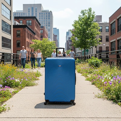 DUKAP Inception 33.86" Hardside Suitcase, 4-Wheeled Spinner, TSA Checkpoint Friendly, Blue (DKINC00XL-BLU)