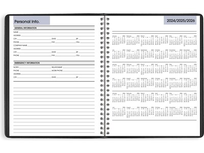 2025 AT-A-GLANCE DayMinder 7" x 8.75" Weekly Planner, Faux Leather Cover, Black (G590-00-25)