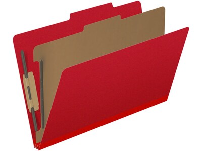 Medical Arts Press Pressboard Classification Folder, 1 Divider, 2 Expansion, Legal Size, Deep Red, 10/Box (DV-T52-14-3DRD)
