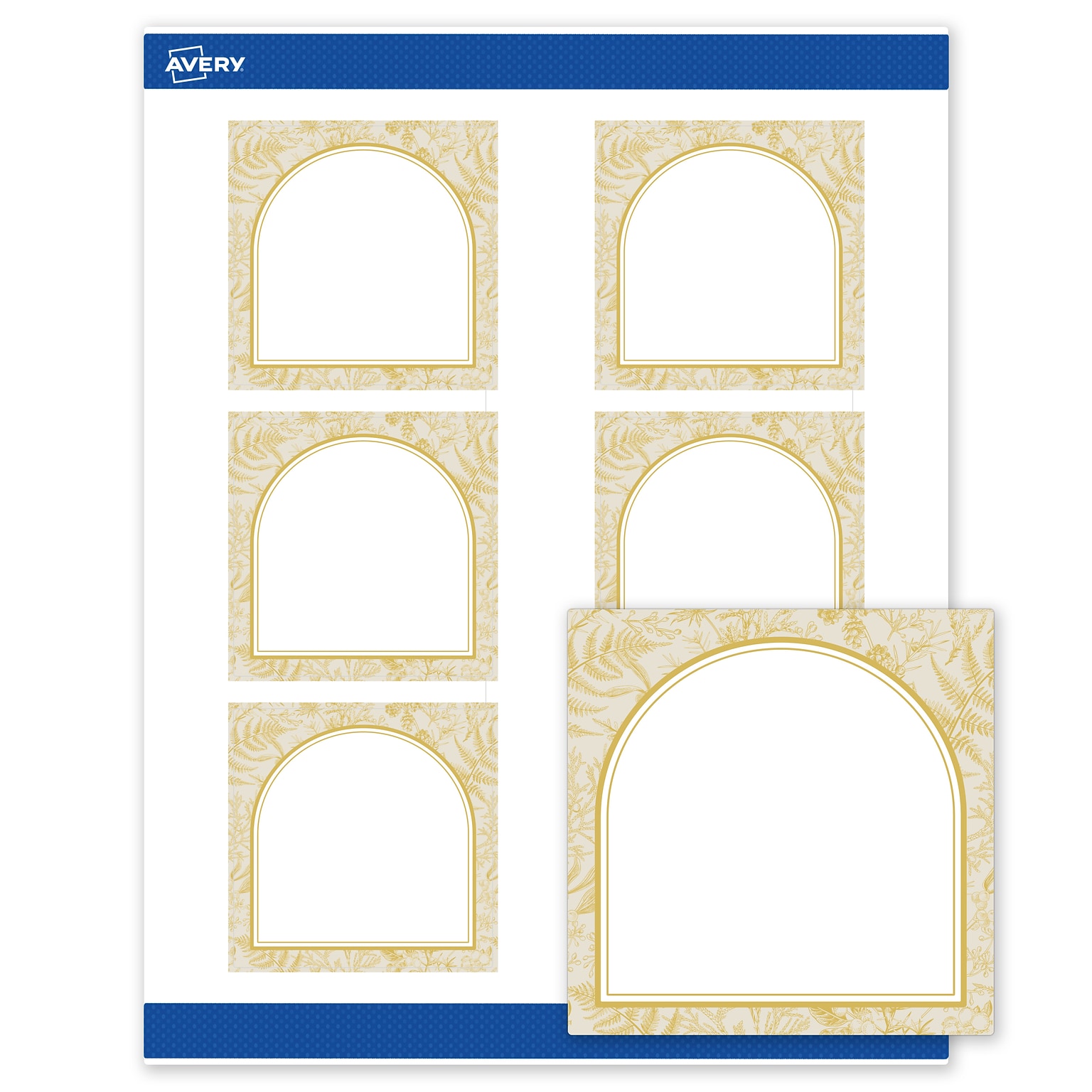 Avery Square Laser/Inkjet Multipurpose Labels, 3 x 3, White, 60/Pack (19479371053)