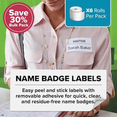 DYMO LabelWriter Large Shipping Labels, 57mm x 104mm, White, 250 Labels/Roll, 6 Rolls/Box (2229753)