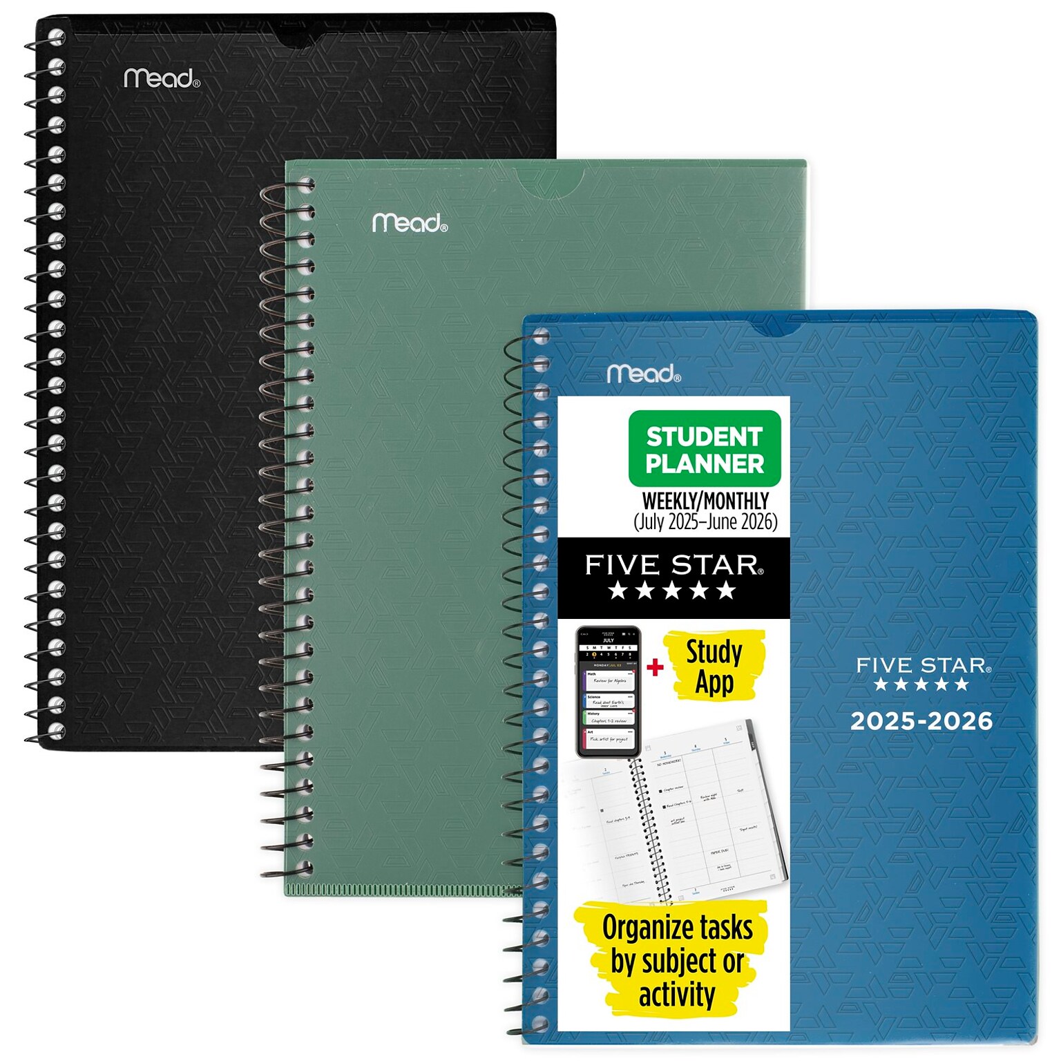 2025-2026 Five Star Five Star Customizable 5.5 x 8.5 Academic Year Weekly & Monthly Planner, Plastic Cover, Assorted Colors