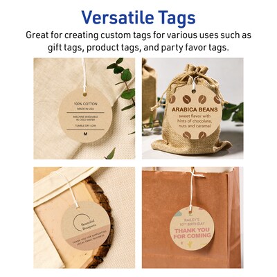 Avery 3" Diameter  Blank Price & Merchandise Tags, Kraft Brown, 150/Carton (95334-KMT25)