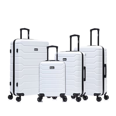 InUSA Trend 4-Piece Hardside Spinner Luggage Set, TSA Checkpoint Friendly, White (IUTRESMLXL-WHI)