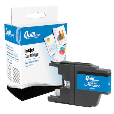 Quill Brand Remanufactured Brother® LC75C Inkjet Cartridges High Yield Cyan (100% Satisfaction Guara
