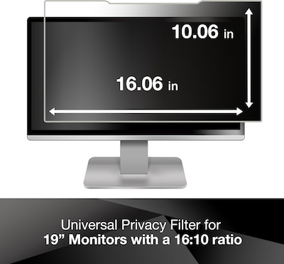 3M Privacy Filter for 19 Widescreen Monitor, 16:10 Aspect Ratio (PF190W1B)