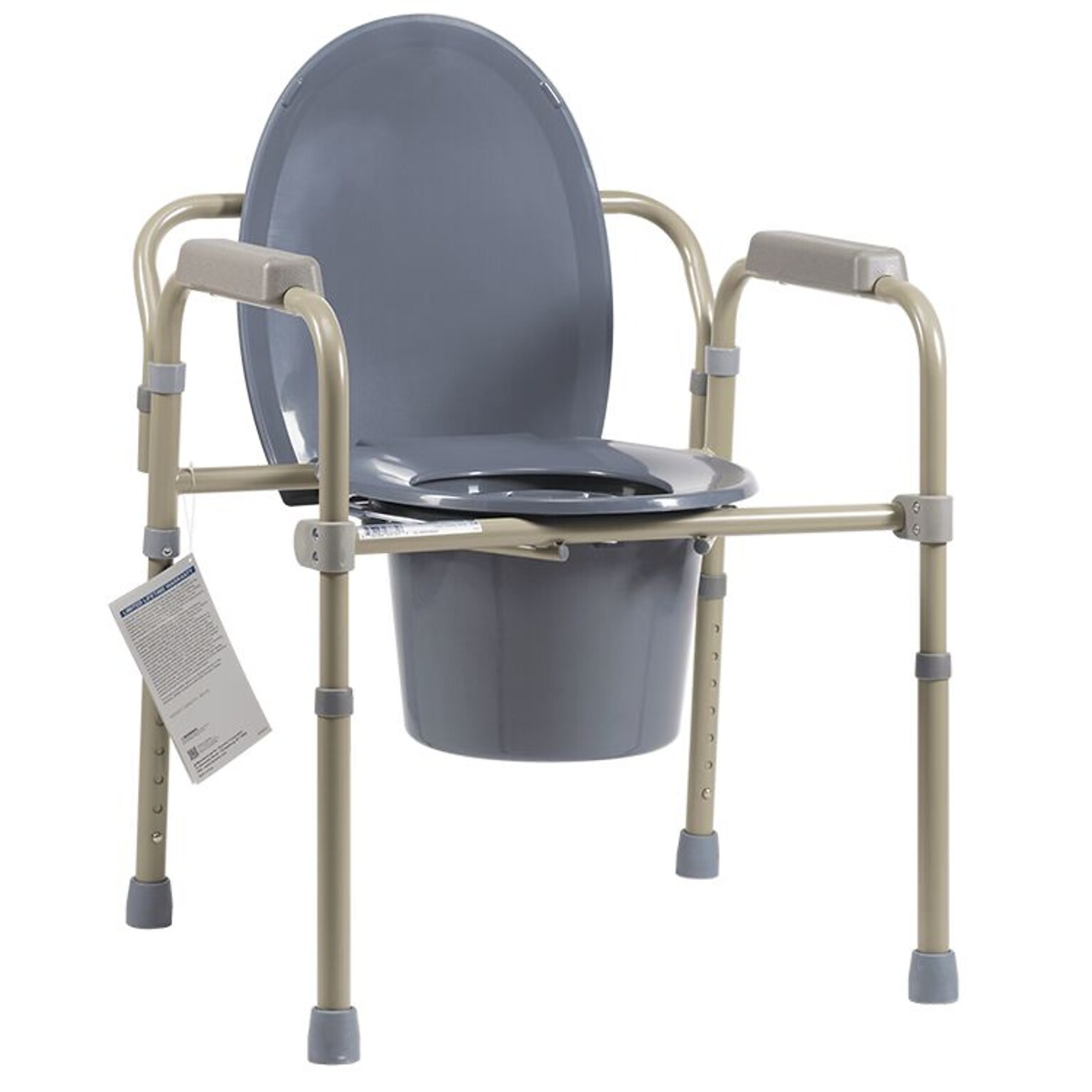 Dynarex Elongated Folding Bedside Commode Seat & Lid (10373)