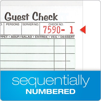 TOPS™ Perforated Guest Check Pad, 1-Part, 50 Sheets/Pad (525SW)