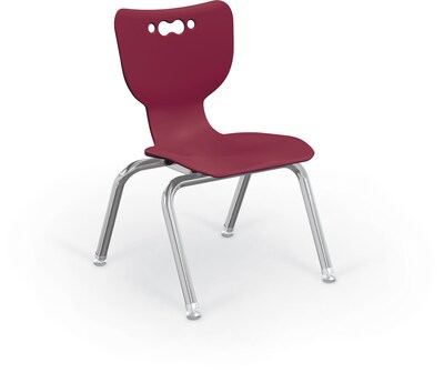MooreCo 12 Hierarchy Student Chair with 4 Legs, Maroon/Chrome Base (703673562652)