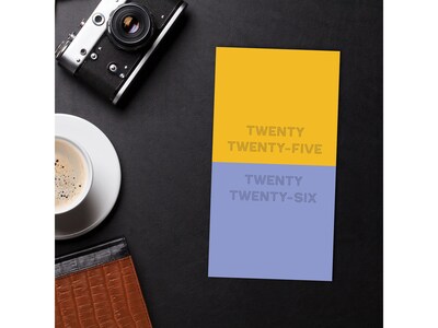 2025-2026 Willow Creek Color Block 3.5" x 6.5" Monthly Planner, Paper Cover, Yellow/Blue (46937)