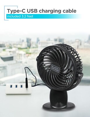 Black & Decker 4" Clip Fans, 3-Speed, Black, 2/Pack (BFDC42PK)