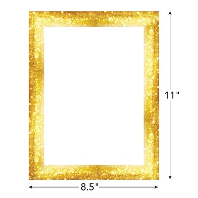 Great Papers Sparkle Border Letterhead, Gold, 50/Pack (2023072)