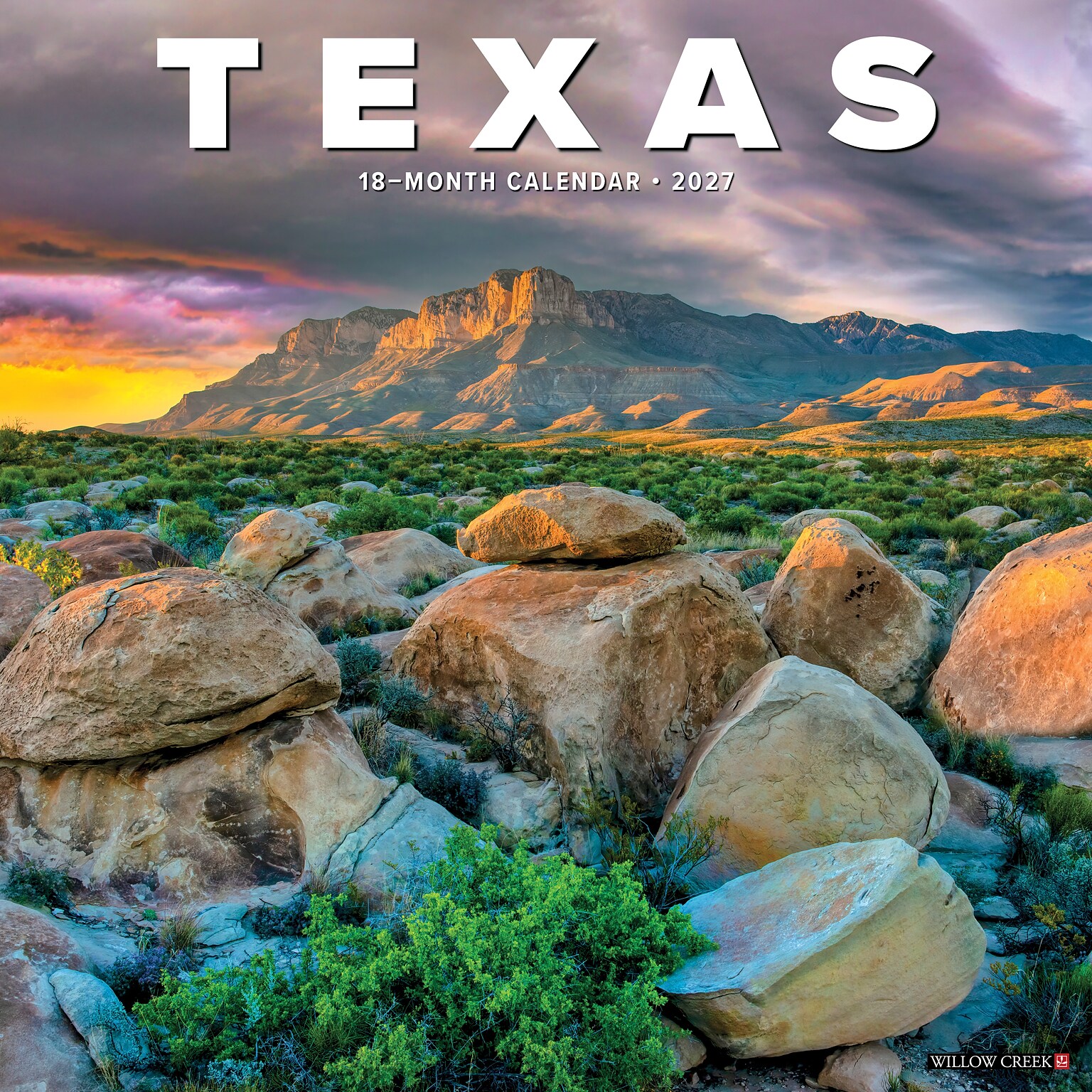 2027 Willow Creek Texas 12 x 12 Monthly Wall Calendar, Assorted Colors (62562)