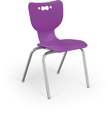 MooreCo 18 Hierarchy Student Chair with 4 Legs, Purple/Chrome Base (703673611114)