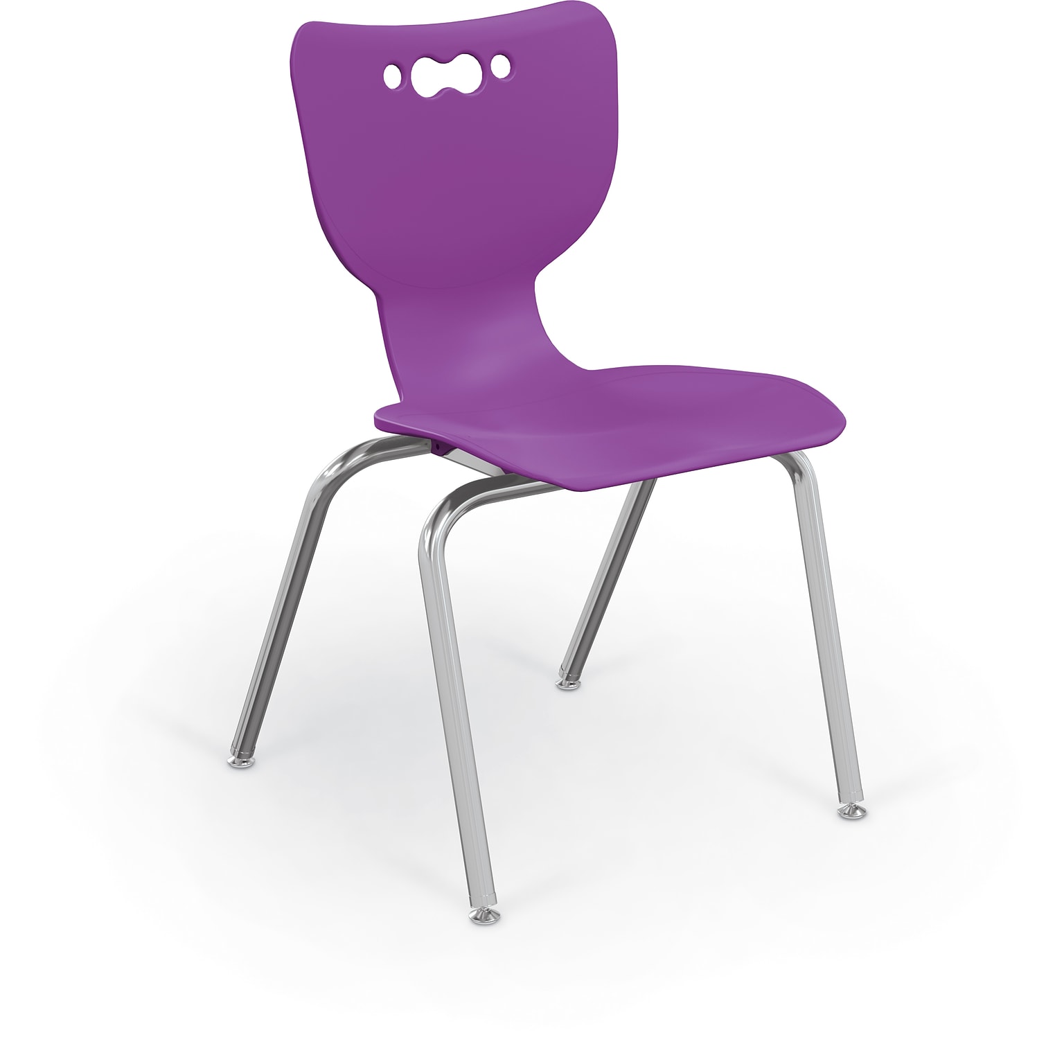 MooreCo 18 Hierarchy Student Chair with 4 Legs, Purple/Chrome Base (703673611114)