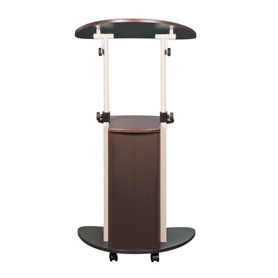 Techni Mobili 22"W Manual Adjustable Standing Laptop Cart, Chocolate (RTA-B005-CH36)