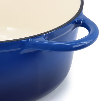 MegaChef Cast Iron 6.35 Qt. Dutch Oven, Dark Blue (935122262M)