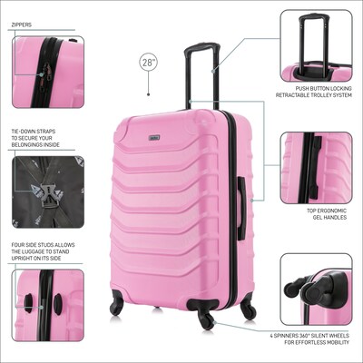 InUSA Endurance 28" Hardside Suitcase, 4-Wheeled Spinner, TSA Checkpoint Friendly, Pink (IUEND00L-PNK)