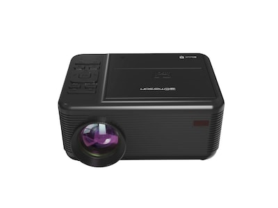 Emerson Home Theater Portable LCD Projector with Built-In TV Tuner & DVD Player and Projector Screen, Black (EVP-2504)