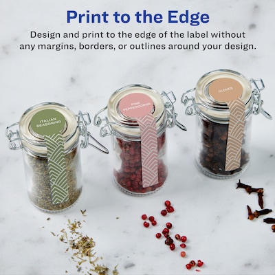 Avery Laser/Inkjet Decorative Edge Waterproof Multipurpose Labels, 4"  x 1.5", White, 800/Box (94116)