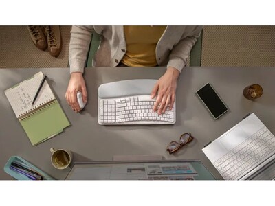 Logitech Wave Keys Wireless Ergonomic Keyboard, Off-White (920-012275)